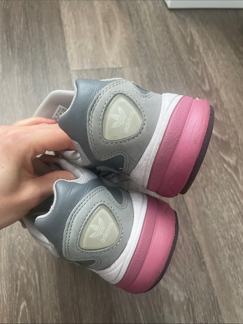 adidas Women's Light Gray Mesh & Suede Sneakers with Mint Accent - Picture 5 of 5